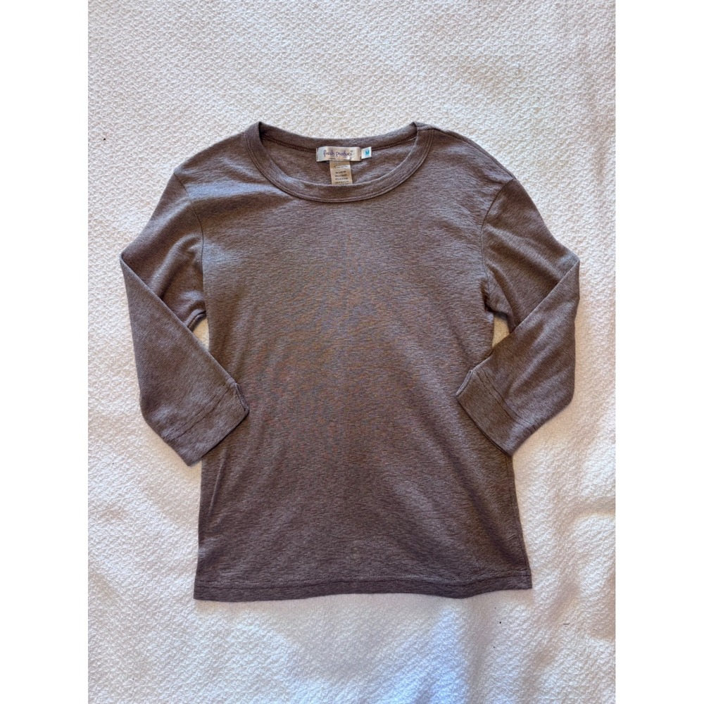 Fresh Produce Womens Brown Long Sleeve Crew Neck Top P109 Size M Made in USA